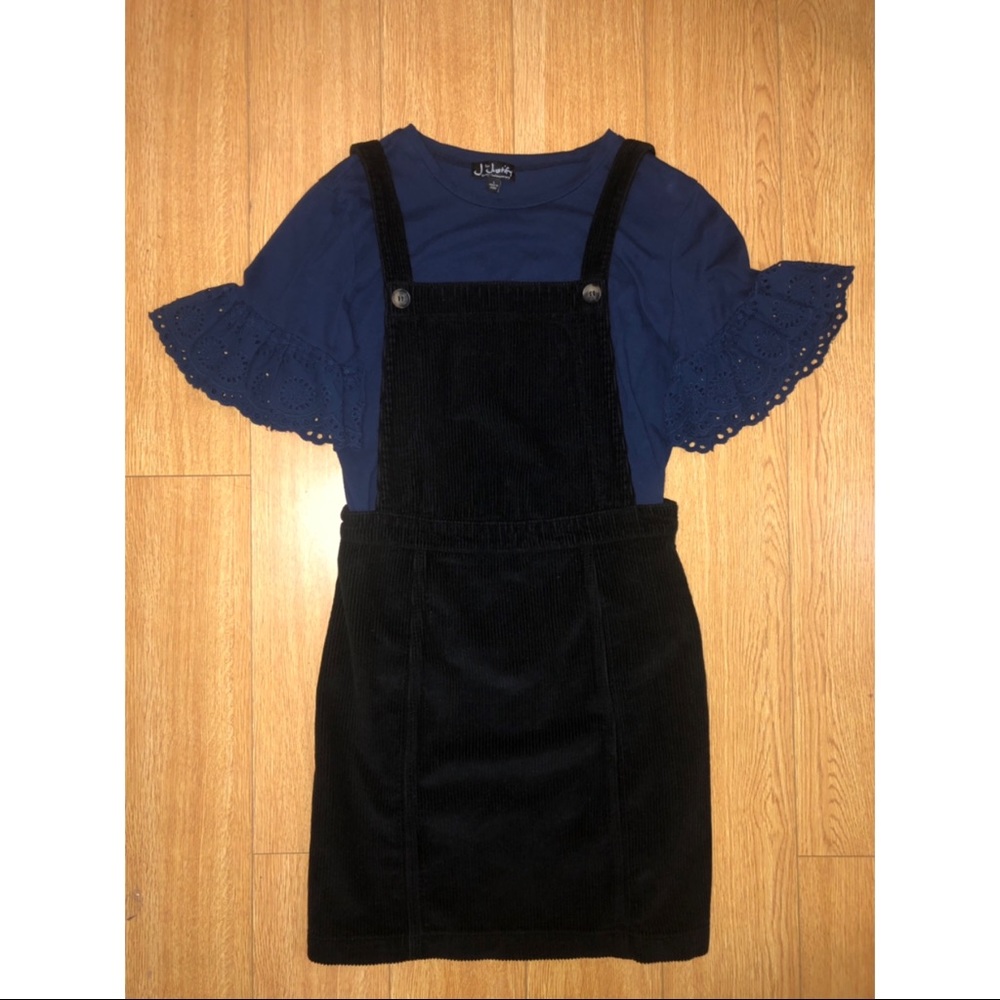 Corduroy Pinafore Mini Dress